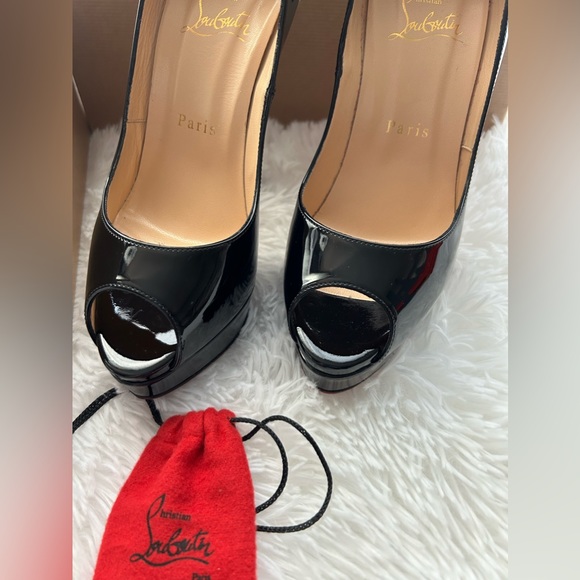 Christian Louboutin Lady Peep Heels - Picture 2 of 9